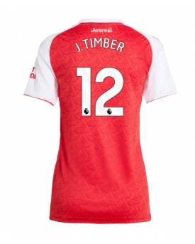 Arsenal Jurrien Timber #12 Maglia Gara Casa Repliche 2025-26 Donna Maniche Corte